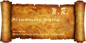 Milenkovits Regina névjegykártya